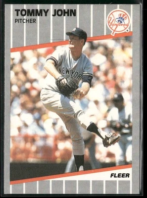 Tommy John 1989 Fleer #255 New York Yankees Foto 1 de 2