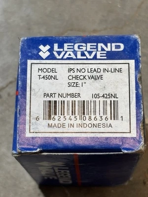 Legend 1" Female NPT No Lead Bronze In-line Check Valve T-450NL 105-425NL