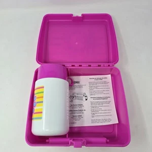 Barbie 1998 Thermoskanne Brotdose Mattel unbenutzt neuer Inhalt rosa Blume - Bild 1 von 17