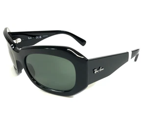Ray-Ban Sunglasses RB2212 BEATE 901/31 Large Black Wrap Frames with Green Lenses - Picture 1 of 14