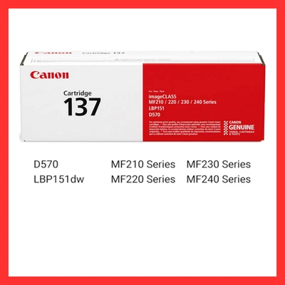 Canon 137 Black Toner Cartridge MF210 Series, MF220 Series, MF230 Series - NEW ! - Image 1 of 3