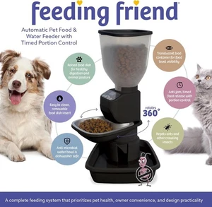 2-in-1 Automatic Feeder Cat & Med/Large Dog Food Dispenser Water & Food Waterer - Picture 1 of 7