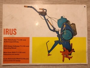 IRUS F5 Motorhacke Bedienungsanleitung UND Ersatzteilliste 1964 und 66 2 Hefte - Bild 1 von 12