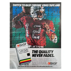 BASF Chrome Video Cassette Vintage Magazine Print 80s Ad VHS Beta VCR 1983 - Picture 1 of 1