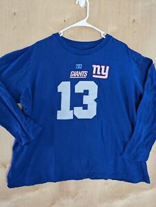 Majestic New York Giants Womens Shirt 1x Blue Odell Beckham Jr NFL Long Sleeve