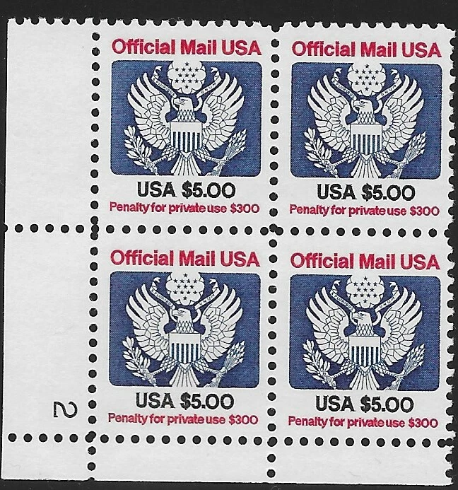 USA 1983 MNH PLATE BLOCK OF (4) OFFICIAL MAIL EAGLE EMBLEM - Image 1 of 1