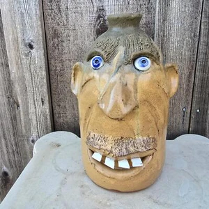 Golden Butternuss glasiertes Gesicht Krug von Billy Joe Craven | 10,5" x 7" - Bild 1 von 6