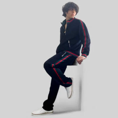 Conjuntos de chándales informales de terciopelo rojo negro | verde | Manzini para hombre nuevos con etiquetas Foto 1 de 4