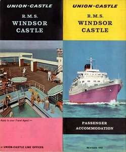 1962 Union-Castle WINDSOR CASTLE First & Tourist Deck Plan w/ Color Interiors - Picture 1 of 3