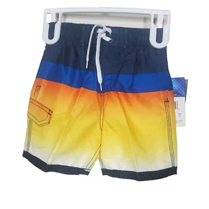 Kanu Surf Boys' Echo Quick Dry UPF 50+Swim Trunk, Waterfront Navy/Orange 2T - Picture 1 of 4