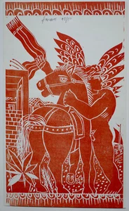Alekos/Alecos Fassianos, Original Linolschnitt, signiert, 42/50 - Bild 1 von 5