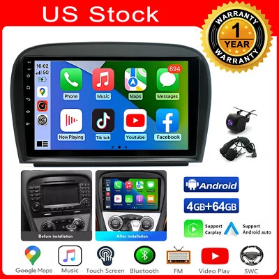 For Mercedes Benz SL R230 SL350 SL500 SL300 Carplay Radio Android Head Unit 64G Foto 1 de 4