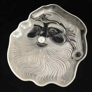 Celebrations Crystal Clear 8" Santa Plate Boxed Frosted Crystal Clear Christmas - Picture 1 of 7