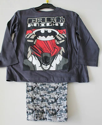 Pyjama Set Schlafanzug Nachtwäsche Jungen Mädchen BATMAN grau Größe 98 104 #80