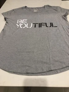 City Street Shirt Sz Medium Gray T-Shirt Pullover BE YOU Beautiful Active - Picture 1 of 4