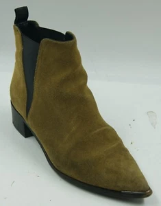 Acne Studios Jensen Women's Boots Sz 8 Tan Black Suede Pointed Toe Chelsea Boots - Picture 1 of 11