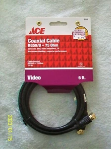 Ace Coaxial Cable - 6 Ft. - RG59/U - 75 Ohm - Video - Picture 1 of 4