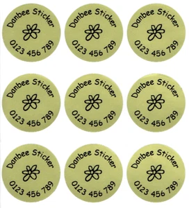 48pcs 30mm Round Gold Personalised Name Stickers, Name Labels, Waterproof - Picture 1 of 6