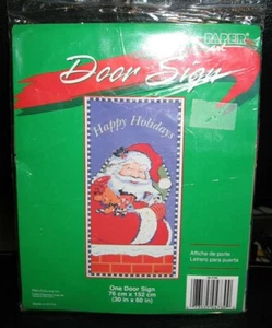 SANTA CLAUS DOOR OR WALL DECORATION 60" x30" VINYL NEW IN PACKAGE BE CREATIVE - Picture 1 of 2