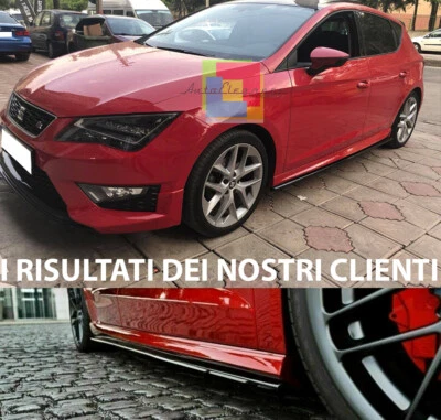 SEAT LEON 5F 2012+ SPLITTER SOTTO MINIGONNE LATERALI ABS NERO LUCIDO 0034 - Immagine 1 di 4