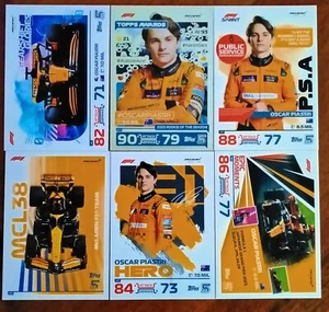  Topps Turbo Attax F1 2024-6 Cards Oscar Piastri McLaren#43-44-182-197-201-311 - Picture 1 of 2