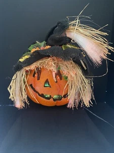 Halloween Herbst Glasfaser Kürbis Vogelscheuche  - Bild 1 von 3