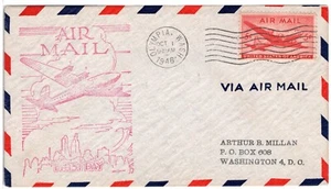 UNITED STATES 1946 DC-4 Skymaster, OLYMPIA, WASH. 1946 FDC7459 - Picture 1 of 1