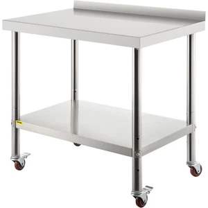 VEVOR Edelstahl-Arbeitstisch, Küchenarbeitstisch, 76,2 x 61 cm, mit 4 Rollen - Bild 1 von 12