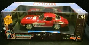 Marvel 1965 Captain America Corvette 1:18 Scale DieCast Car #36002 New In Box - Picture 1 of 11