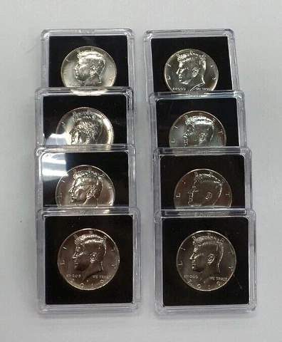 2019 P&D Kennedy Half Dollar 8 Coins Philadelphia & Denver Mint - C736 Cover