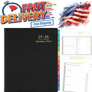 2025-2026 Weekly Appointment Book Faux Leather 8x10 Hourly Planner - Picture 1 of 9