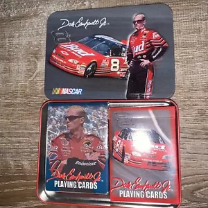 NASCAR 2000 Dale Earnhardt Jr. #8 2 barajas de tarjetas de juego de bicicleta con estaño - Imagen 1 de 3