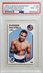 1988 Panini Supersport #168 Evander Holyfield Rookie Card RC PSA 8 NM-MT POP 12 - Picture 1 of 4
