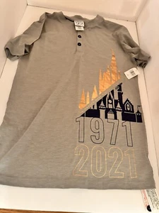 Walt Disney World 50th Anniversary Herren S Henley T-Shirt Pullover grau neu - Bild 1 von 6