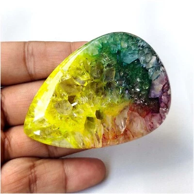 Multi Color Solar Quartz Cabochon Pear Shape Natural Gemstone 236 Cts SQ-70 - Image 1 of 4