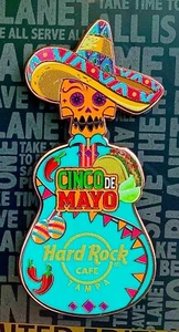 2025 HARD ROCK CAFE TAMPA CINCO DE MAYO SUGAR SKULL GUITAR LE PIN - Bild 1 von 1