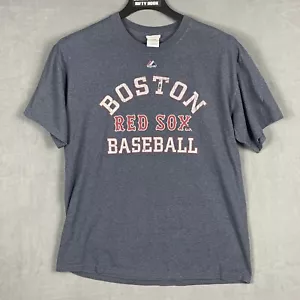 Majestic Boston Red Sox DUSTIN PEDROIA #15 Gray T-Shirt Men Large MLB Baseball L - Picture 1 of 5