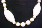 Necklace West Germany White Bead Gold Spacer Casual Dressy Jewelry Vintage