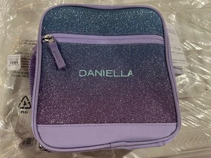 Pottery barn Kids Mackenzie Purple Ombre Sparkle Glitter Lunchbox Mono DANIELLA - Picture 1 of 9