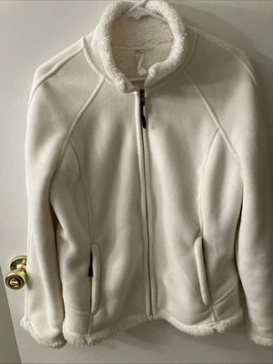 Женская флисовая куртка на молнии цвета слоновой кости Green Tea с подкладкой - размер маленький - Изображение 1 из 4