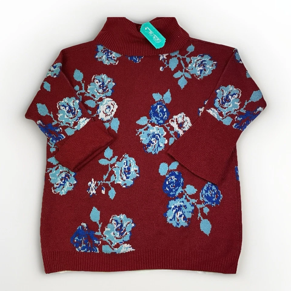 Pioneer Woman Sweater Cowlneck Jacquard Red Floral Size 3XL (22)