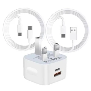Dual Port Schnell Ladegerät Stecker mit USB und Typ C | inklusive Typ C Kabel - Bild 1 von 8