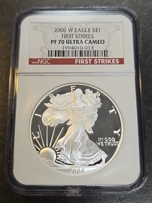 2006-W Proof American Silver Eagle First Strikes PF70 Ultra Cameo - Image 1 of 4