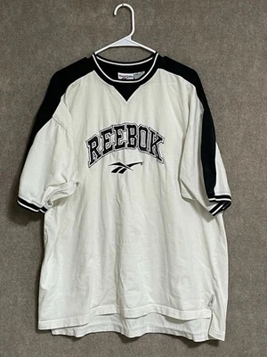 Vintage Reebok Black And White Embroidered Graphic T Shirt Men’s Size XL - Image 1 of 4