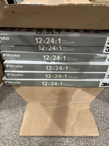 6X 3M Filtrete Air Filter 12 x 24 x 1 Basic Dust Filters - Picture 1 of 5
