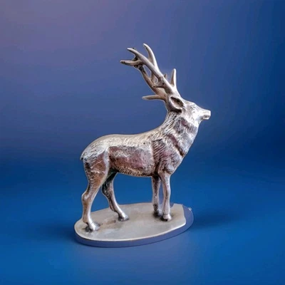Antico Cervo In Argento 800 Epoca 1824-1868 - Immagine 1 di 4