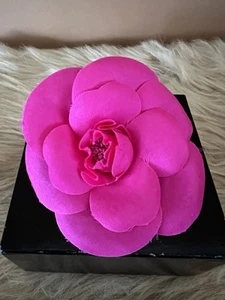Authentic Chanel Pink Silk Camellia Corsage Brooch Preloved - Picture 1 of 9