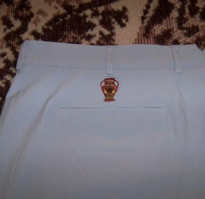 全新 DUNNING 聚酯氨纶高尔夫短裤 NAPLES 国家高尔夫俱乐部 42 Lite 蓝色 — 第 1/4 张图片