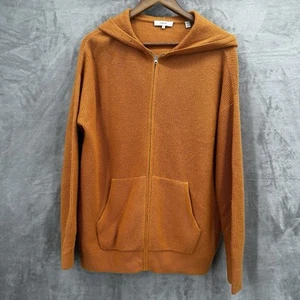 Vince Sweater Womens Medium Wool Cashmere Full Zip Hoodie Thermal Knit - Picture 1 of 14