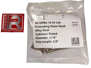 HL18PB6-10 Nuevo Paquete de 20 Hi-Lok - Imagen 1 de 4